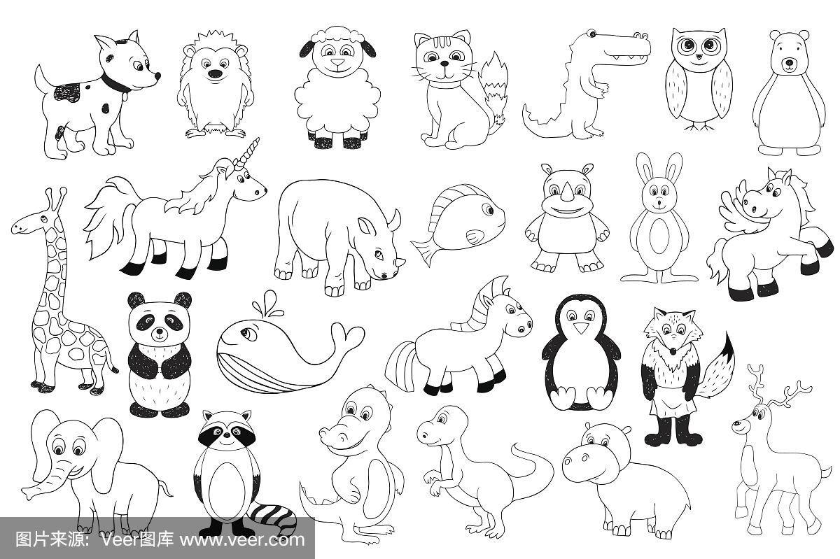 各种小动物简笔画大全 画100个呆萌可爱小动物