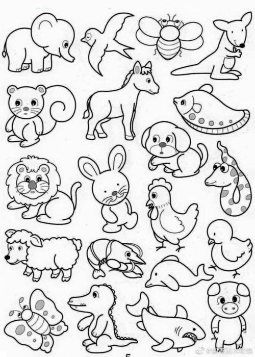 50种小动物简笔画 三步画小兔子-色粉画