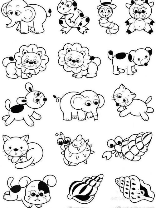 简笔画十个动物 动物简笔画图片大全