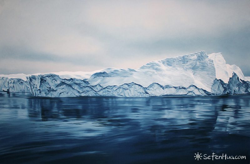 Zaria Forman色粉笔画冰山海洋