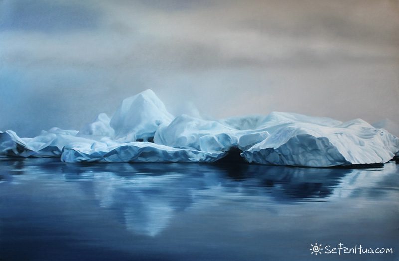Zaria Forman色粉笔画冰山海洋