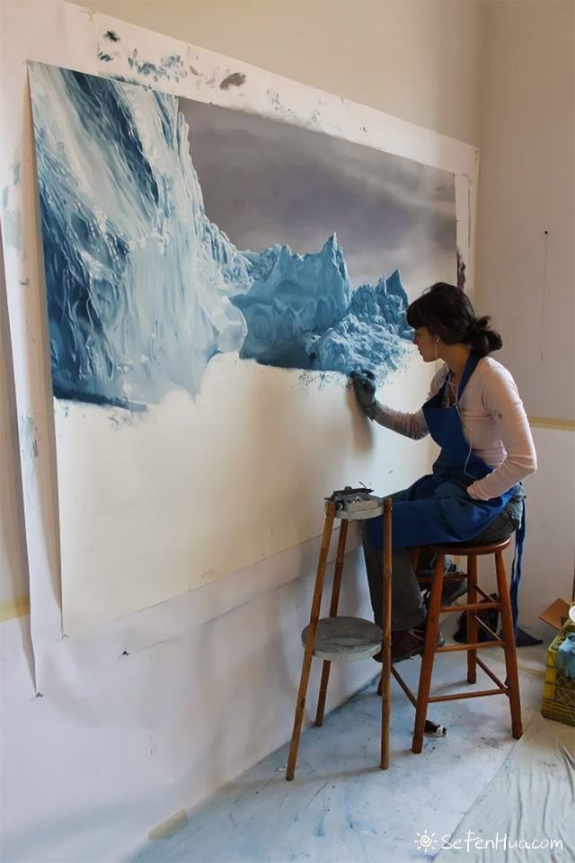 Zaria Forman色粉笔画冰山海洋 Zaria Forman色粉笔画冰山海洋