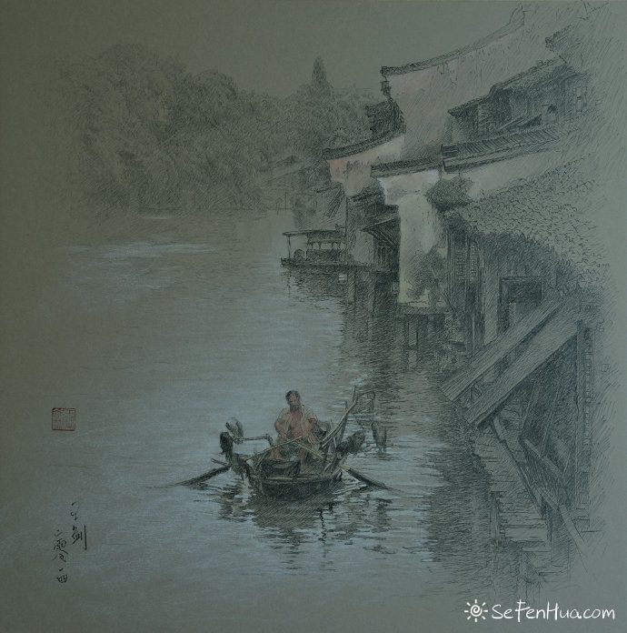 王剑风景色粉画作品欣赏