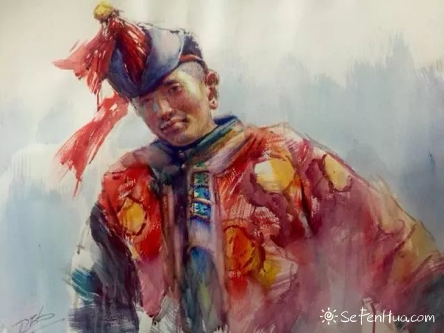 裴发邦人物色粉画作品欣赏